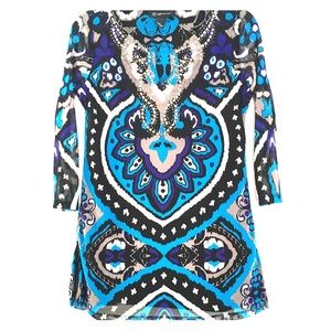 Beaded Bohemian/tribal Print Tunic